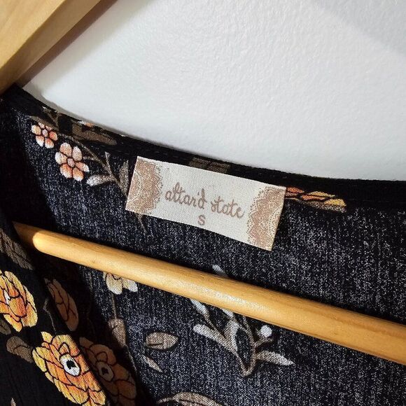 NEVER WORN ALTAR'D STATE FLORAL BELL SLEEVES BOHO BABYDOLL STYLE SHORT DRESS SM - Picture 13 of 16